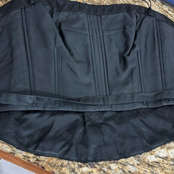 Carmen Marc Valvo Black Floral Beaded Evening Corset Top Size 14 - Picture 5 of 8